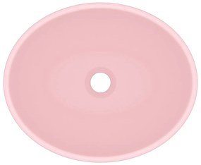 Lavandino Lusso Ovale Rosa Opaco 40x33 cm in Ceramica