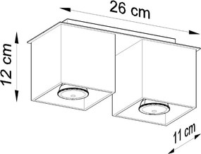 Applique Rettangolare da soffitto 2xGU10 QUAD 2 in alluminio