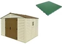 Pavimento per Casetta Box da Giardino 325x240x233 cm in Plastica Verde