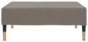 Poggiapiedi grigio chiaro 78x56x32 cm in velluto