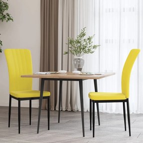 Sedie Da Pranzo 2 Pz Giallo Senape İn Velluto /
