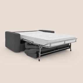 Cupido Divano letto materasso H18 cm e schienale alto in tessuto impermeabile simil cotone T13 antracite