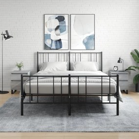 Comodini 2pz Grigio Sonoma 40x35x50 Cm İn Legno Multistrato /