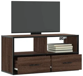 Mobile Tv Rovere Marrone 80x31x39,5cm Legno Multistrato Metallo /