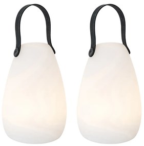 Set di 2 lampade da tavolo bianche RGBW ricaricabili IP54 - Pion