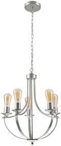 Lampadario a sospensione con catena GINA 5xE27/60W/230V cromo
