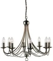 Lampadario Industrial-Nordico Maypole Acciaio Ottone 8 Luci E14