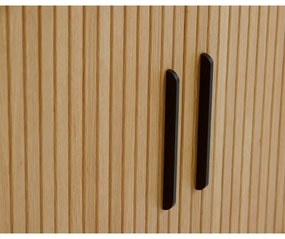 Cassettiera di colore naturale con effetto rovere con ante scorrevoli 120x76x45 cm Nola – Unique Furniture