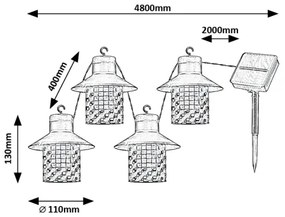 Rabalux 77003 - Lampada solare LED XIMPU 8xLED/0,1W/1,2V IP44