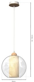 Lampadario su corda TELA 1xE27/60W/230V d. 25 cm