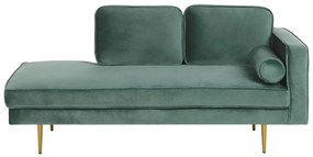 Chaise longue velluto verde menta destra MIRAMAS Beliani