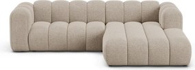 Divano angolare beige (con penisola a destra/con chaise lounge) con rivestimento in ciniglia Lupine – Micadoni