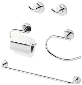 Set accessori a muro 5 pezzi in acciaio cromato e viti incluse Bora