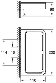 GROHE 411072430 - Mensola per doccia START CUBE 200 mm nera
