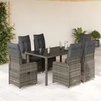 Set Bistr da Giardino 5 pz con Cuscini in Polyrattan Grigio 3277036