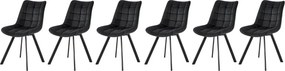 Set di 6 sedie K332 in velluto nero