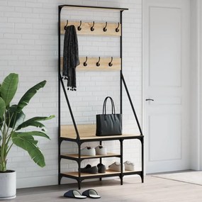 Appendiabiti Con Porta Scarpe Rovere Sonoma 80x40x184 Cm /