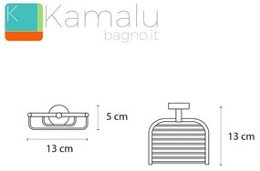 Kamalu - griglia portasapone doccia in acciaio kaman monde-m40