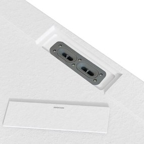 Piatto doccia SANYCCES in resina Siena bianco L 70 x L 90 cm opaco effetto pietra
