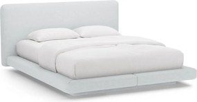 Letto matrimoniale imbottito grigio chiaro 180x200 cm Linea – Micadoni