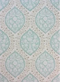 Nina Campbell Carta da parati Marguerite - Aqua/ Taupe