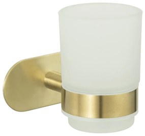 Coppa in vetro autoportante per spazzolini da denti in colore oro Orea Gold - Wenko