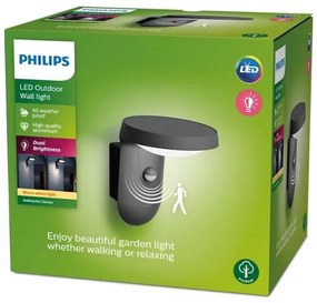 Philips TYLA LED 9W 230V 2700K IP44 lampada da parete esterna con sensore