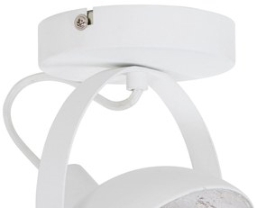 Plafoniera industriale bianca con argento 15 cm regolabile - Magnax