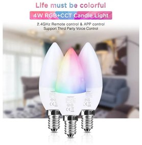Lampadina LED E14 4W RGB+CCT Dimmerabile Colore RGB+CCT