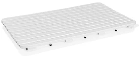 Pedana Doccia antiscivolo 80x50 cm bianca con effetto legno in Plastica