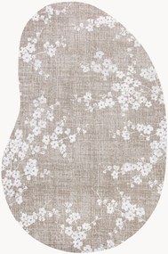 Tappeto jacquard lavabile da interno-esterno dalla forma organica Sakura