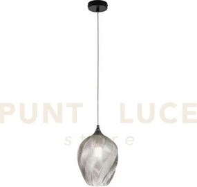 Lampadario a sospensione majesty grigia in vetro 1 luce attacco e27...