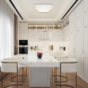 Plafoniera LED dimmerabile QUADRO 66W 230V 3000-6000K bianco/oro + DO