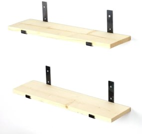SET 2x Mensola da parete 16x60 cm abete