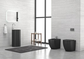 Lavabo bagno da terra monoblocco colore nero opaco MIL-FN - KAMALU