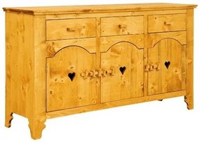 Base credenza 3 ante con cuori e 3 cassetti - LM-TD014