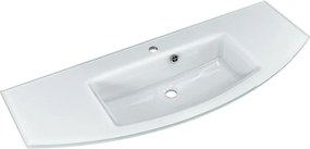 Lavabo Cassca L 121 cm in vetro bianco