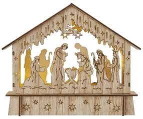 Decorazione natalizia LED 6xLED/2xAA presepe