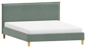 Letto matrimoniale imbottito verde con griglia 140x200 cm Tina - Ropez