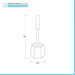 Portascopino bianco in plastica ABS trasparente da appoggio Diamante