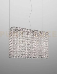 Giogali sospensione re1 cristallo argento e cromo lucido 10 luci at...