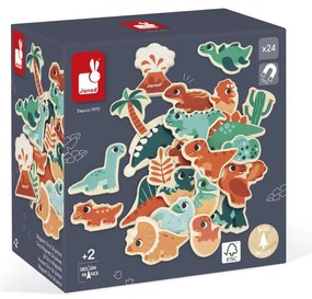 Magneti in legno - Dinosauri - 24 pz