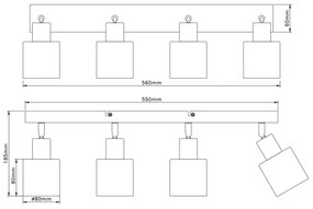 Globo 54114-4 - Faretto orientabile TRENT 4xE14/25W/230V