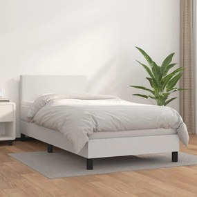 Giroletto A Molle Con Materasso Bianco 100x200 Cm İn Similpelle /