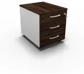 Cassettiera da ufficio con Rotelle OFFICE, L 42 x P 56 x H 51 cm (Olmo Scuro)