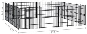 Gabbia per Cani da Esterno in Acciaio 45,16 m²