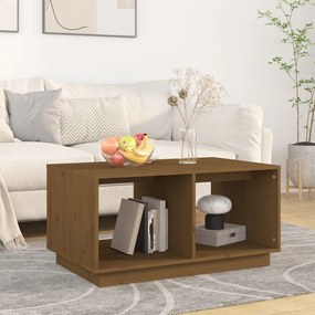 Tavolino Da Salotto Ambra 80x50x40 Cm Legno Massello Di Pino /