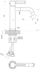 Sapho - Rubinetto del lavandino ICONIC 18,7 cm cromo lucido