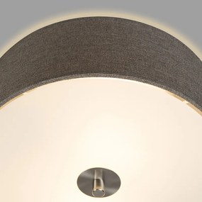 Lampada da soffitto rustica color tortora 30 cm - Drum Jute