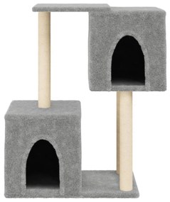 Albero per gatti con tiragraffi in sisal grigio chiaro 86 cm